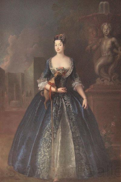 antoine pesne Portrait of Anna Orzelska with a pug. Norge oil painting art